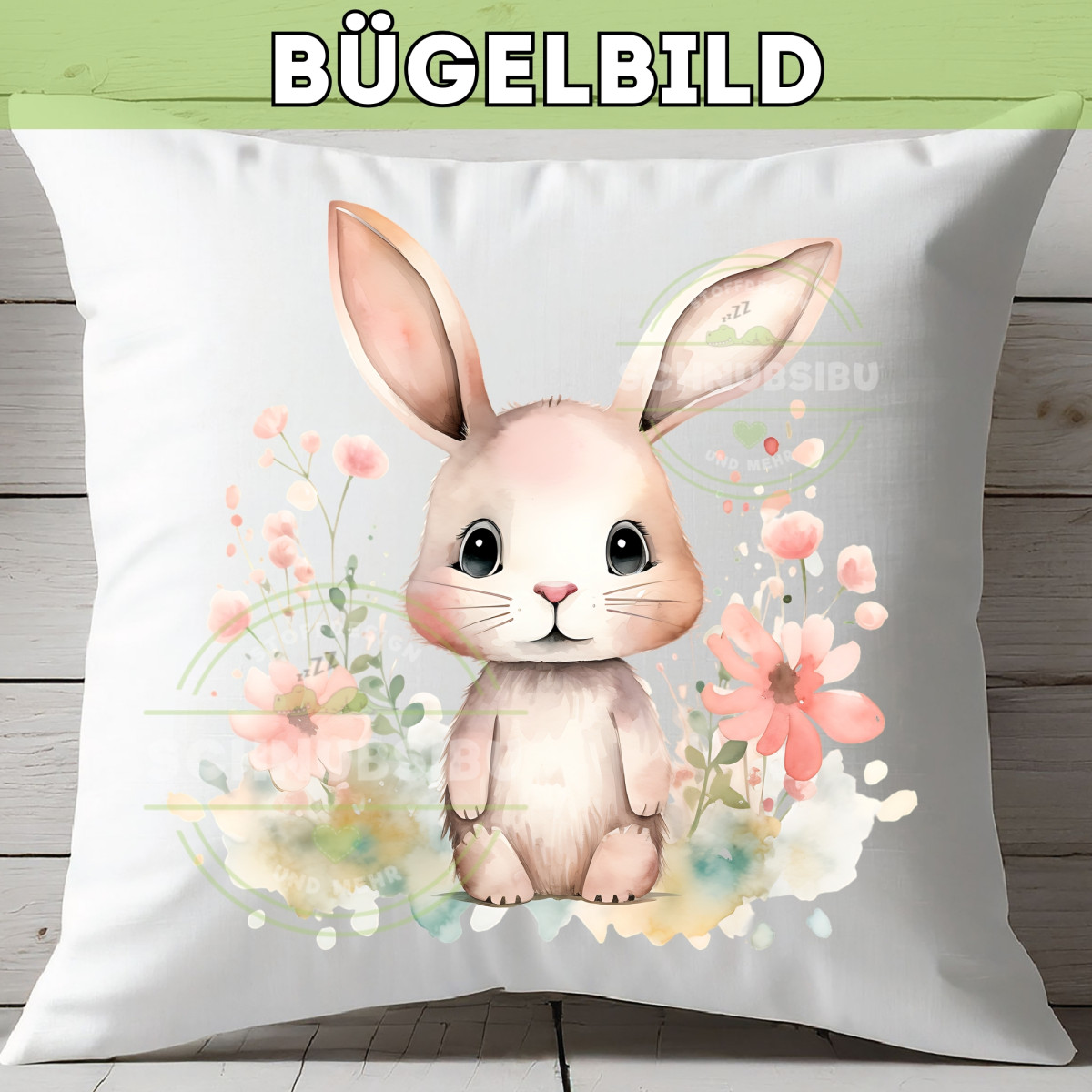 Bügelbild Frühlingshase